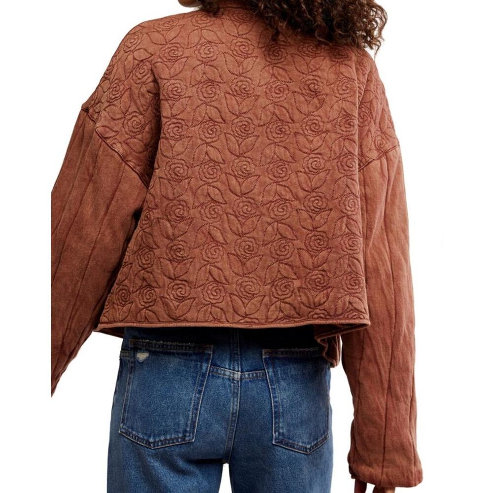 Free People Rose Zip Up Sweatshirt Size M NWT - Picture 2 of 4